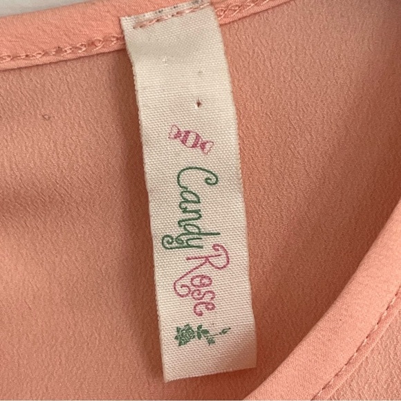 Women’s Candy Rose Peach Tank Top With White Lace Trim Size Small - Picture 3 of 10